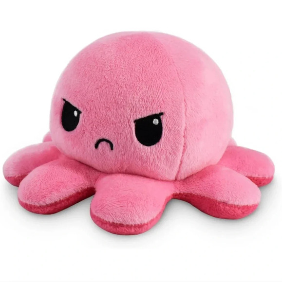 TeeTurtle - The Original Reversible Octopus Plushie - Angry Light Pink + Furious - Picture 6 of 6